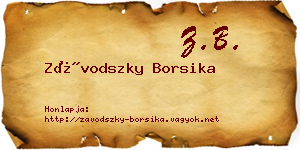 Závodszky Borsika névjegykártya